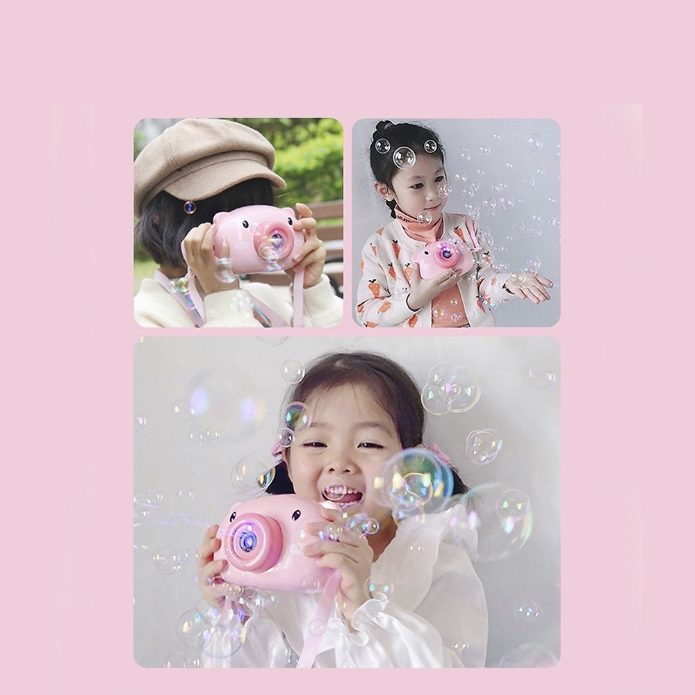 Máy chụp ảnh bắn bong bóng - Máy chụp hình chú heo dễ thương bắng bong bóng xà phòng dành cho các bé, hàng loại 1