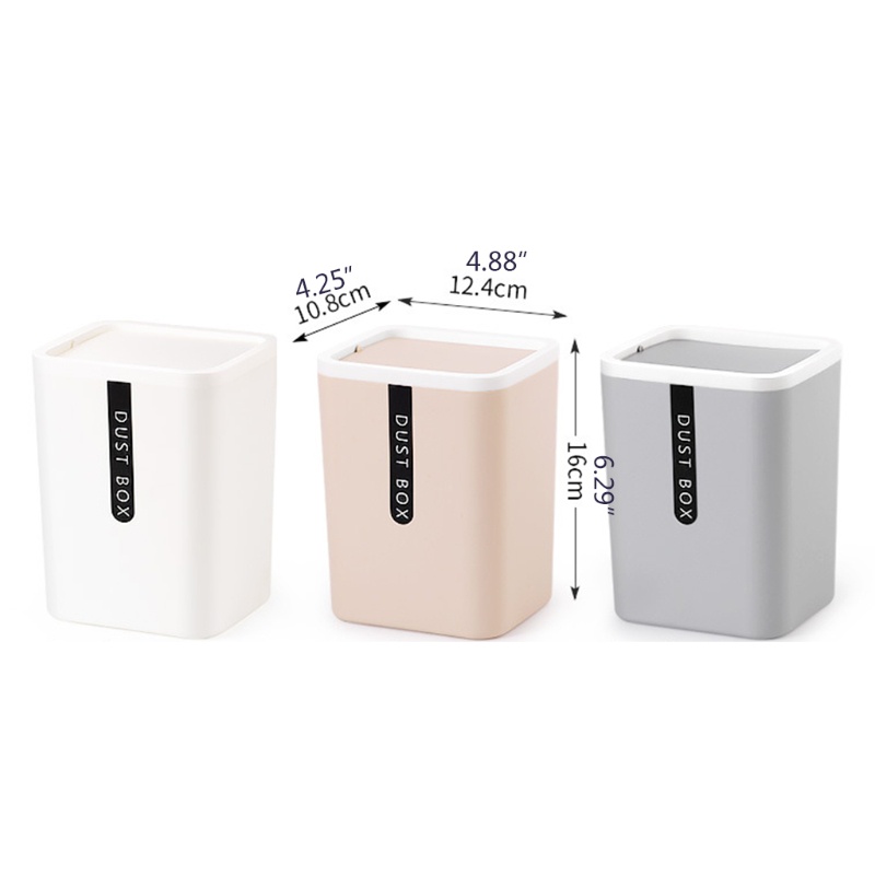 Thùng rác nhựa mini có nắp đậy để bàn trang trí nhà cửa / văn phòng