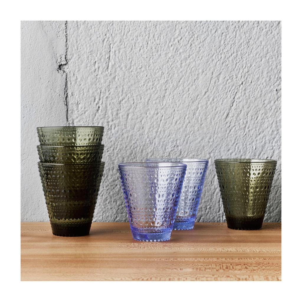 Bộ 2 cốc thủy tinh Kastehelmi Iittala Màu Xanh rêu 300ml