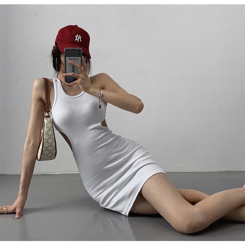 VÁY BODY CỔ U KHOÉT LƯNG / ĐẦM ÔM BA LỖ