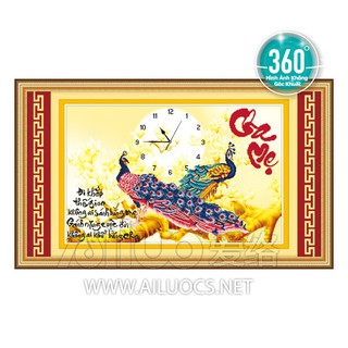 Tranh gắn đá Ailuo đồng hồ - cha mẹ - công (Hoa Ngọc Lan) 77337