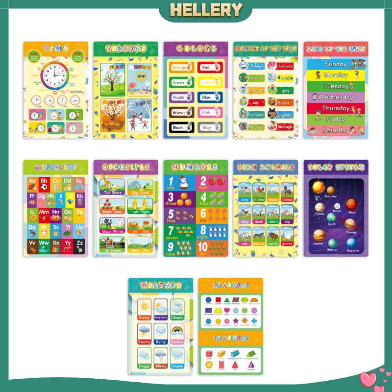 Bộ 12 Tấm Poster Hình Chữ Cái Giáo Dục Sớm Cho Bé