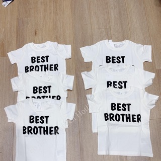 Áo trắng Best brother Hm