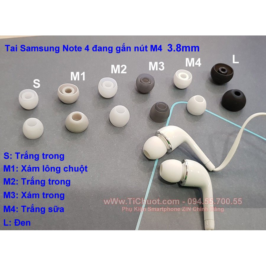 Nút Cao Su Lõi 3.8mm Bọc Tai Nghe Inear (Tip Loại 3.8 ly)