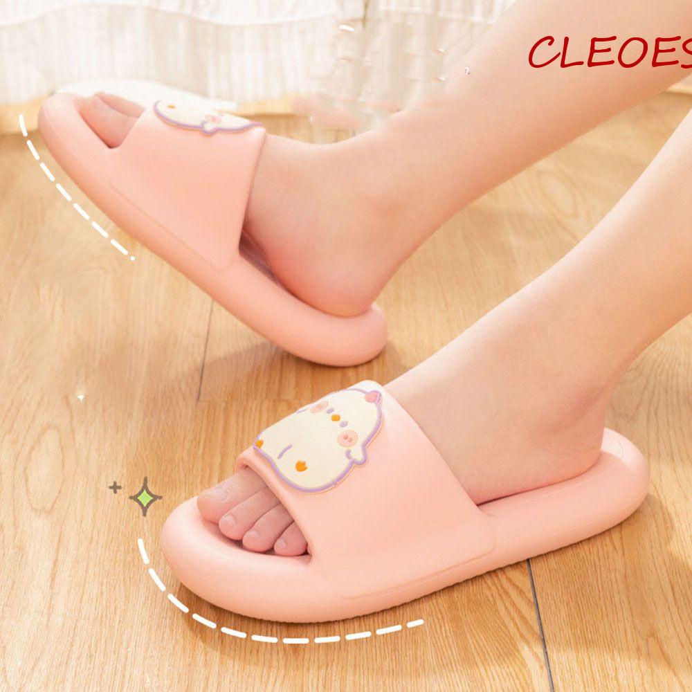 Dép Đi Trong Nhà Tắm Đế Mềm Chống Trượt Hở Ngón Hình Chú Gà Dễ Thương