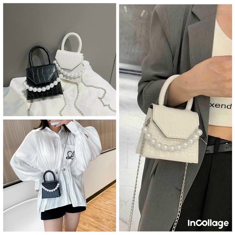 Túi mini đeo chéo da rắn quai ngọc siêu xinh
