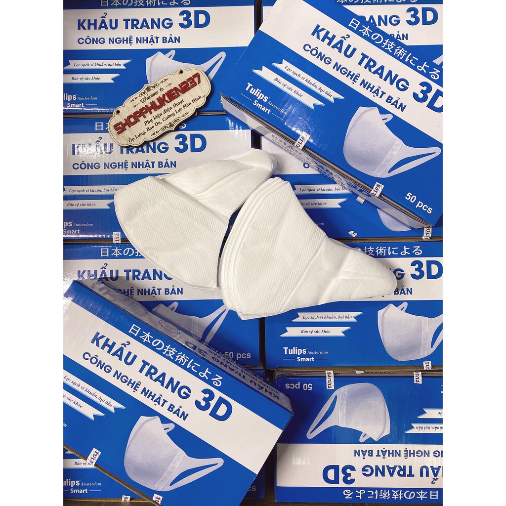 Khẩu trang 3d mask Tulips hàng công ty 1 hộp 50 cái | BigBuy360 - bigbuy360.vn