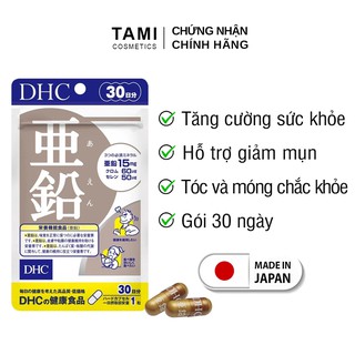 Viên uống kẽm DHC Nhật Bản hỗ trợ giảm mụn tăng cường đề kháng thực phẩm chức năng Zinc 30 ngày TM-DHC-ZIN30