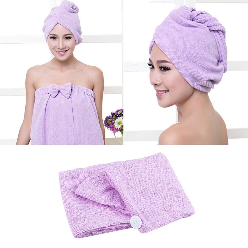 Khăn tắm quấn tóc bằng sợi nhỏ khô nhanh cho spa 4 màu tùy chọn