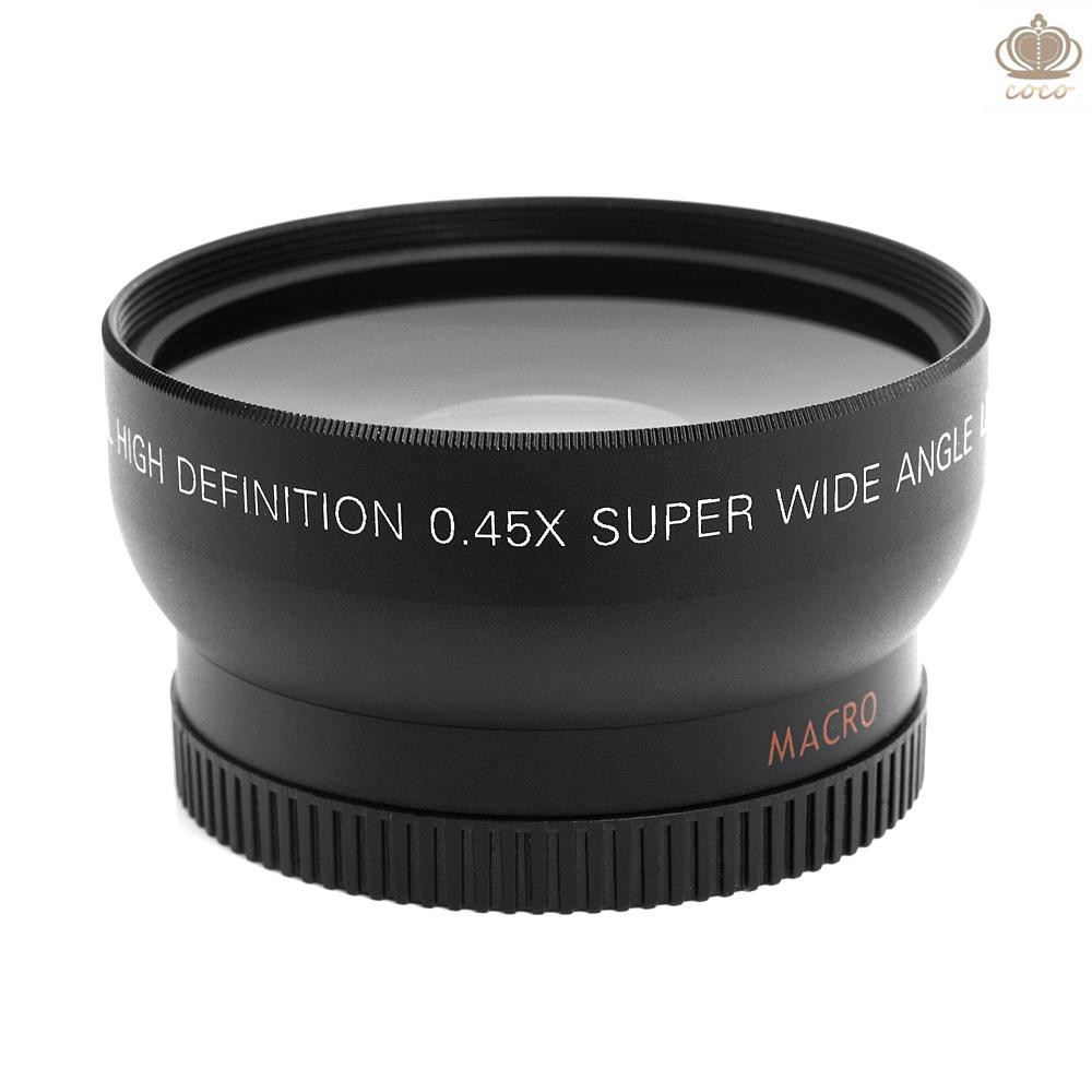 Ống Kính Góc Rộng 52mm 0.45x Cho Máy Ảnh Canon Nikon Sony Pentax 52mm Dslr