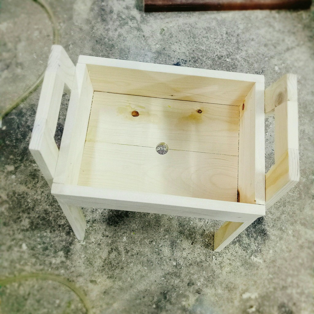 Chậu gỗ trồng cây có Quai cầm, gỗ thông, chống thấm nước I Decor tiểu cảnh, quán cafe