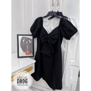 Đầm bigsize phối nơ tay bồng