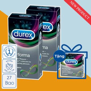 Bộ 2 hộp Bao cao su Durex Performa + Tặng 1 hộp bao cao su Durex Performa
