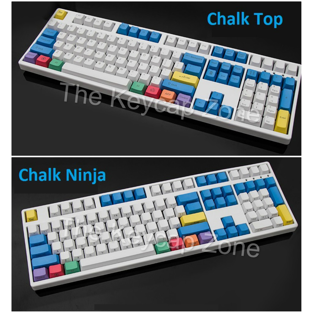 Set Keycap PBT nhiều phối màu Carbon, BOW, Chalk nút bàn phím cơ, phù hợp bàn phím cơ layout cơ bản, không xuyên led