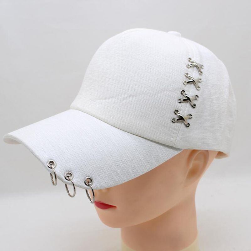Xiangbao Mũ Lưỡi Trai Phối Khuyên Kim Loại Hình Thánh Giá Phong Cách Punk Hiphop Đường Phố Cho Nam Và Nữ