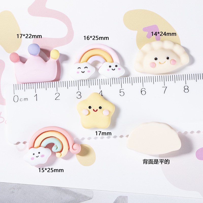 [Còn Hàng] Kẹp Tóc Trang Trí Điện Thoại Bằng Resin Hình Cầu Vồng Ngôi Sao Hoạt Hình Dễ Thương [Giao Hàng Nhanh]