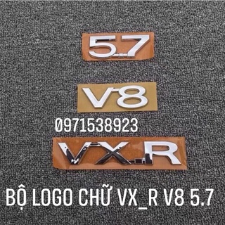 Logo chữ nổi 5.7 v8 vx_r hàng cao cấp dán xe land cruiser