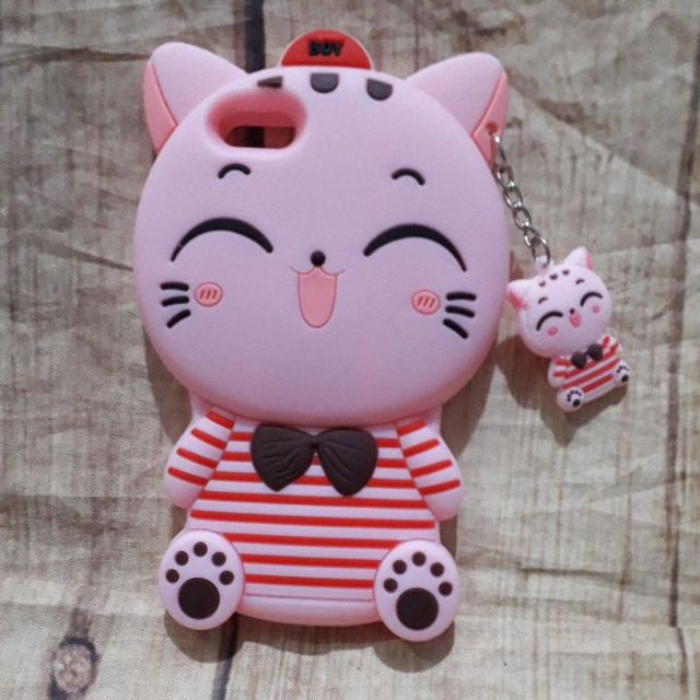 Iphone 5/ 5S/ SE Ốp lưng hình thú mèo hồng xinh xắn