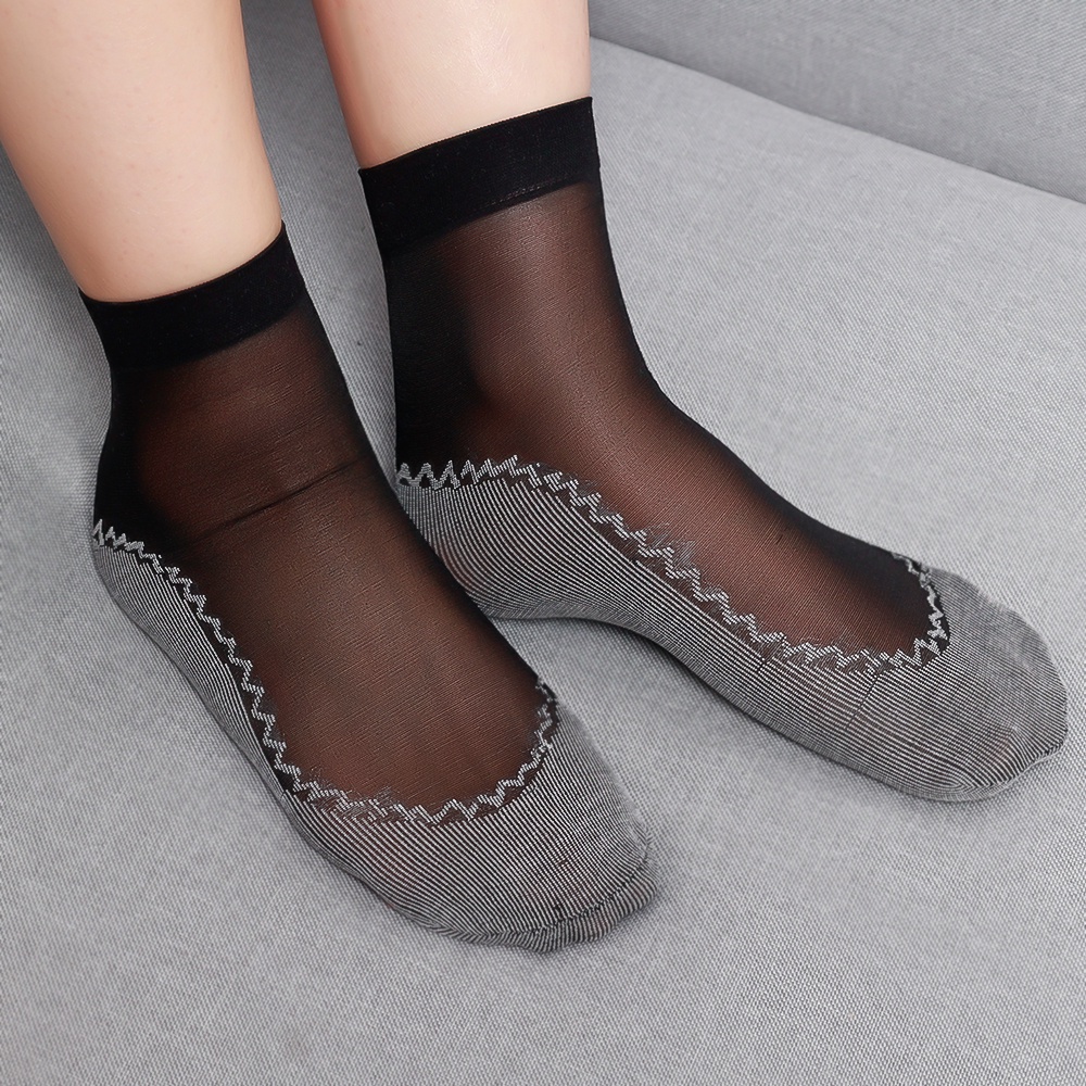 1 Đôi Vớ Cotton Lụa Thoáng Khí Phù Hợp Với Nữ