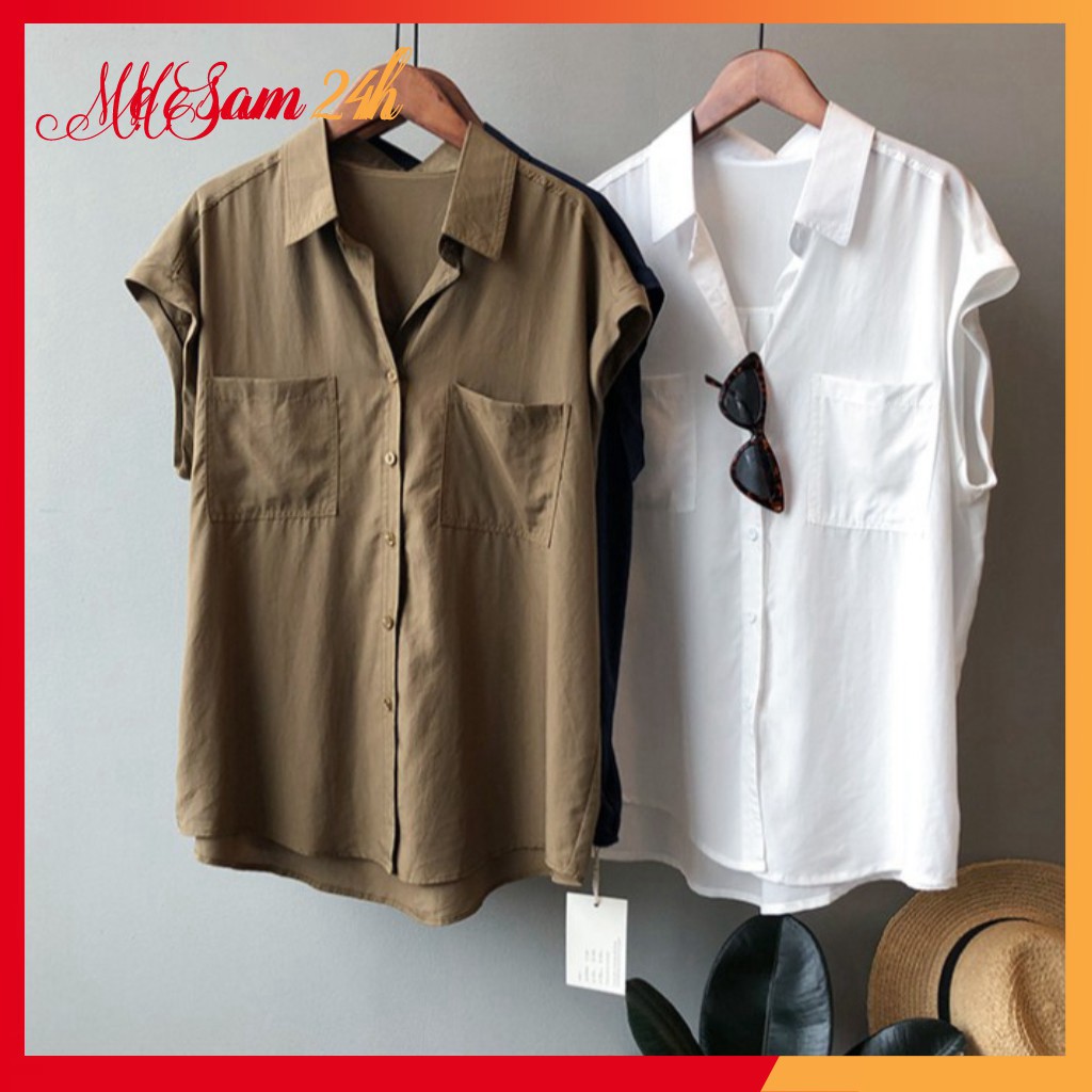 Áo sơ mi đũi nữ tay ngắn Mẹ Sam 24h áo kiểu bigsize, chất liệu mềm mát, form trẻ trung phá cách SMH.33 | BigBuy360 - bigbuy360.vn