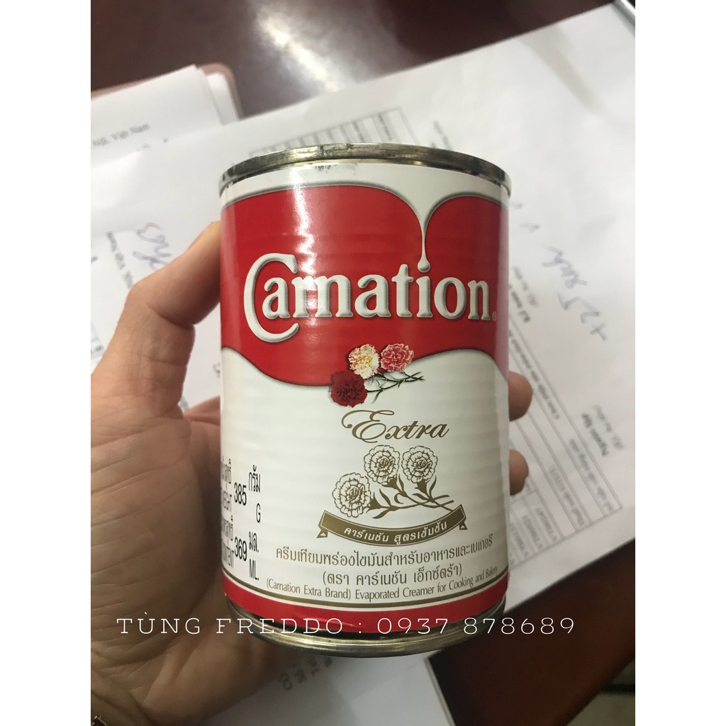 SỮA NGẬY CARNATION 385g  - Kem Sữa Béo Hoa Hồng