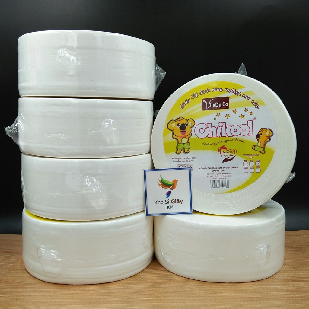 Combo 6 giấy cuộn công nghiệp 700g cao cấp Chikool - Giấy vệ sinh loại 1