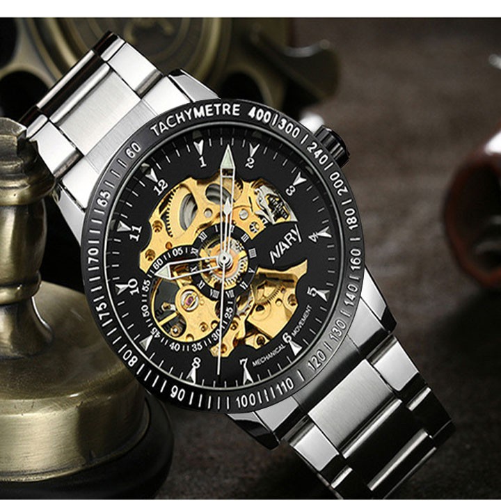 Đồng hồ nam cơ Nary chống nước chính hãng dây thép không rỉ SP609 (Nhiều màu) | BigBuy360 - bigbuy360.vn