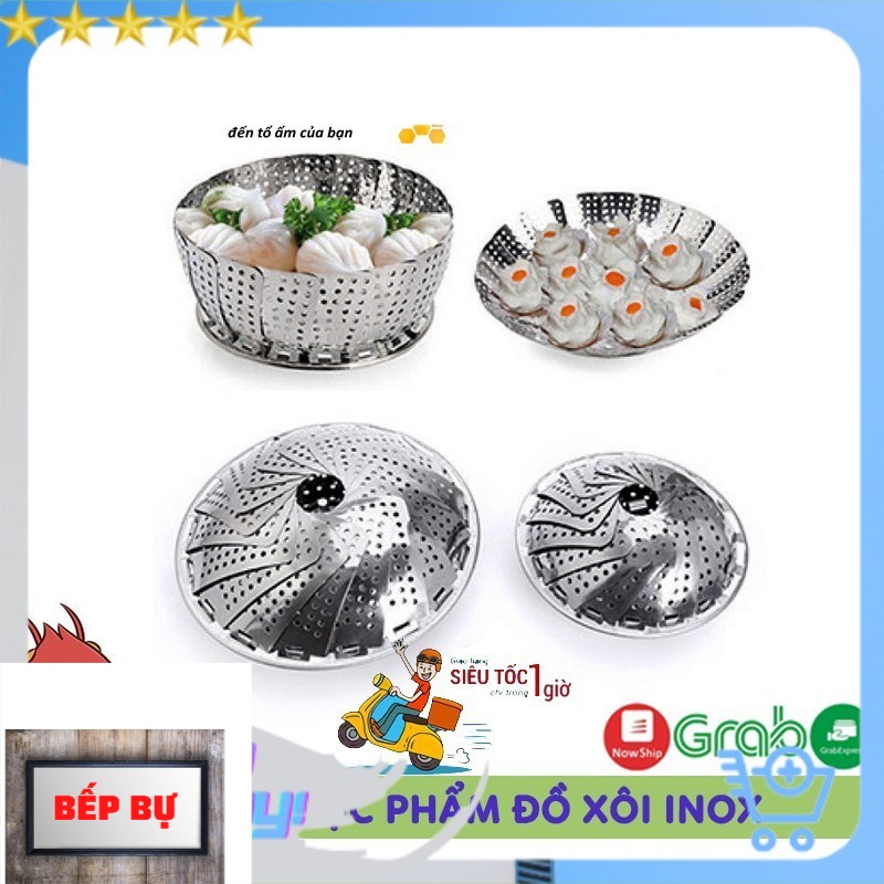 Vỉ Hấp Thực Phẩm, Đồ Xôi, Hấp Bánh Inox Cánh Xèo, Gấp Gọn Đa Năng Tiện Dụng Cho Căn Bếp Nhà Bạn - Bếp Bự
