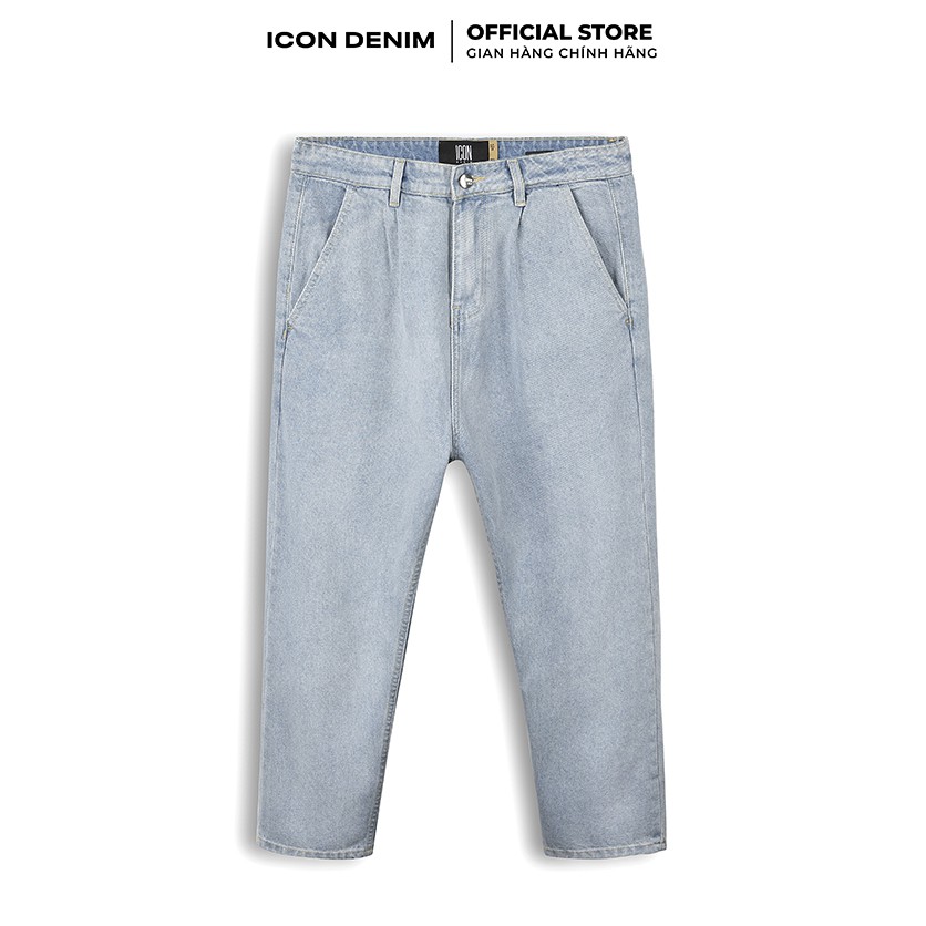Quần Jean Baggy Nam ICON DENIM Trơn Wash | BigBuy360 - bigbuy360.vn