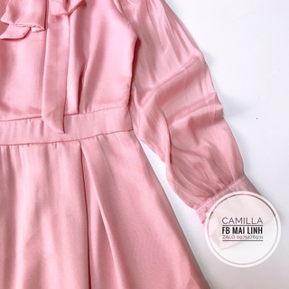 ⚡️BÁN SỈ⚡️Đầm hồng xoè thắt nơ cổ
