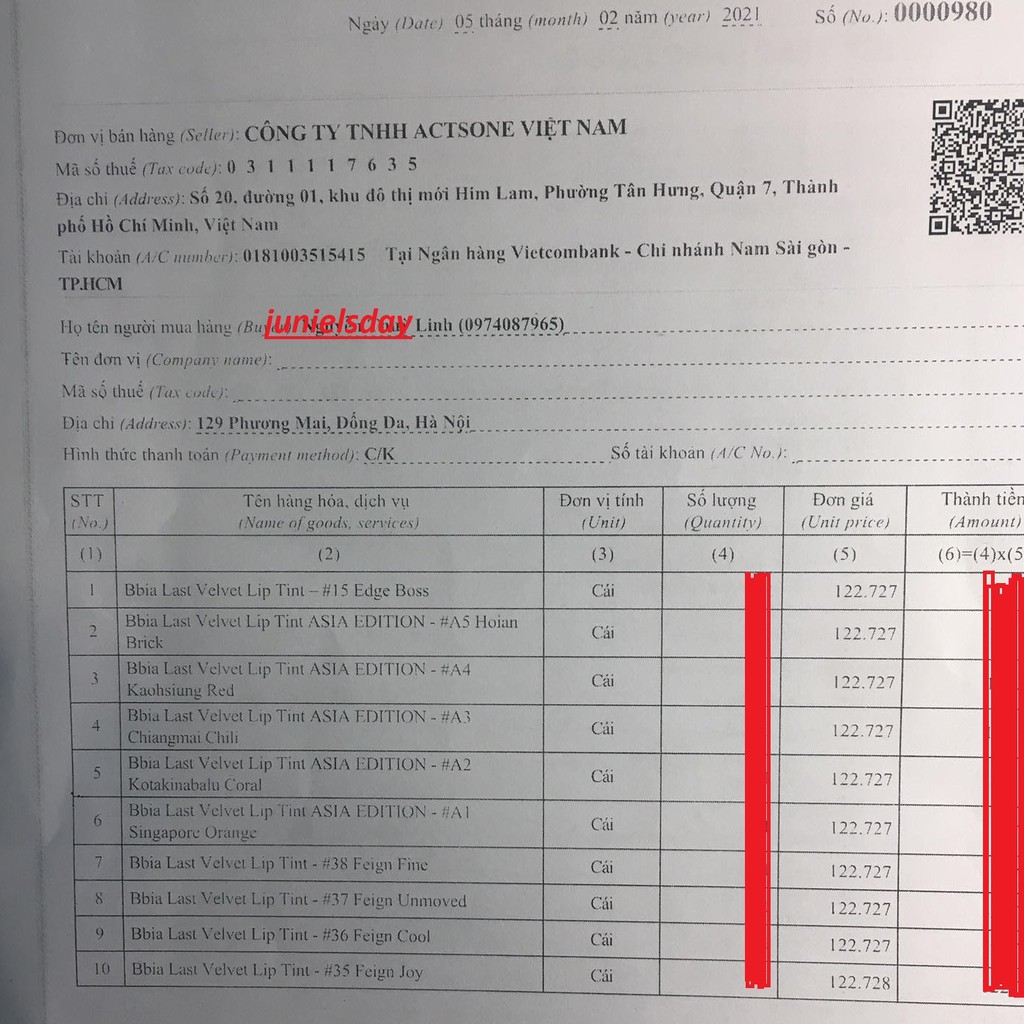 Son kem lì Bbia Last Velvet Lip Tint Version 8 Màu 38 | Thế Giới Skin Care