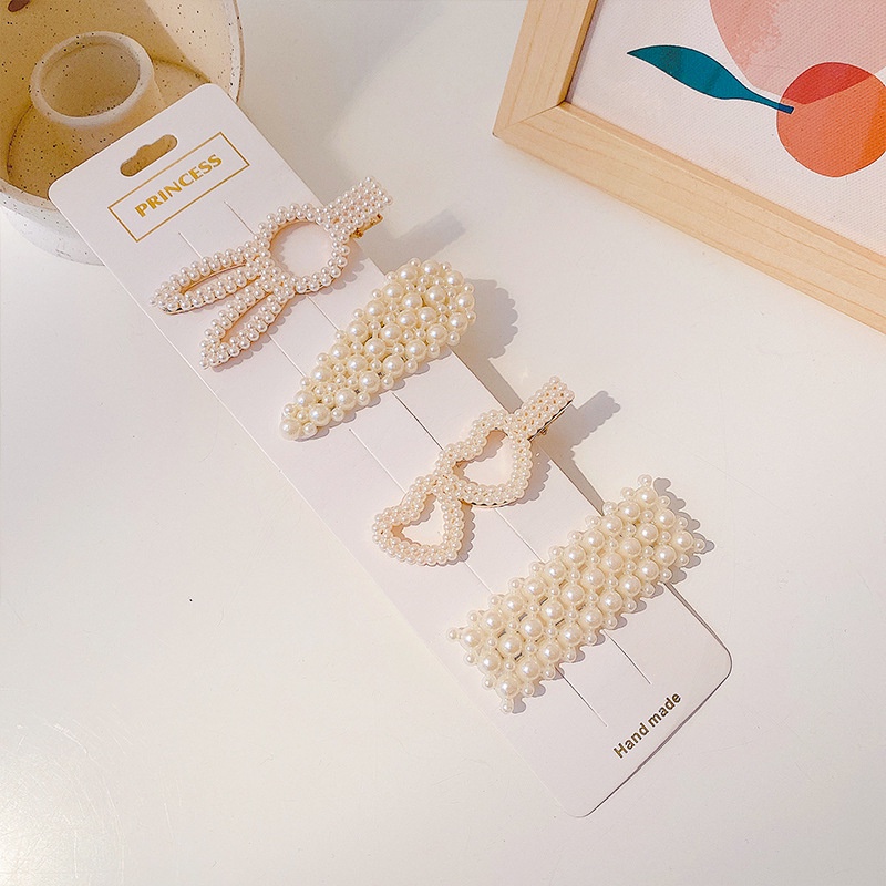 Set 4 kẹp mái phối ngọc mix chọn mẫu siêu xinh