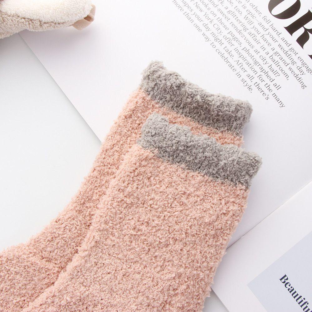 Vớ Ngủ Vải Nhung San Hô Dày Giữ Ấm Mùa Đông Hiệu Kat1