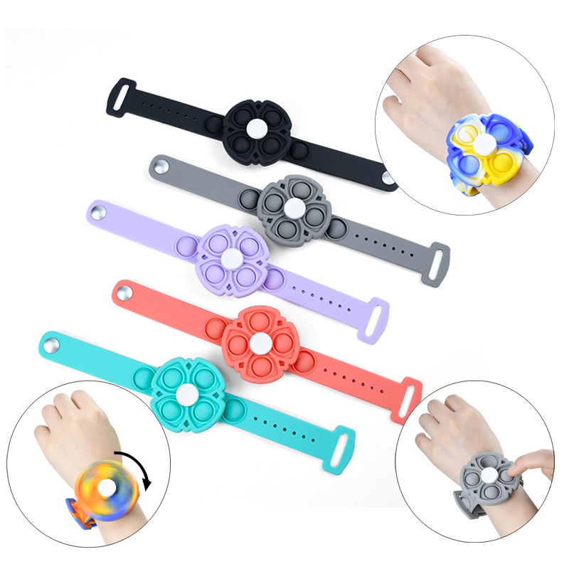 Máy ép silicon Vòng tay giải nén Pop It Fidget Toy Quà tặng mềm Chống căng thẳng Bong bóng Vòng đeo tay Đồ chơi giảm căng thẳng