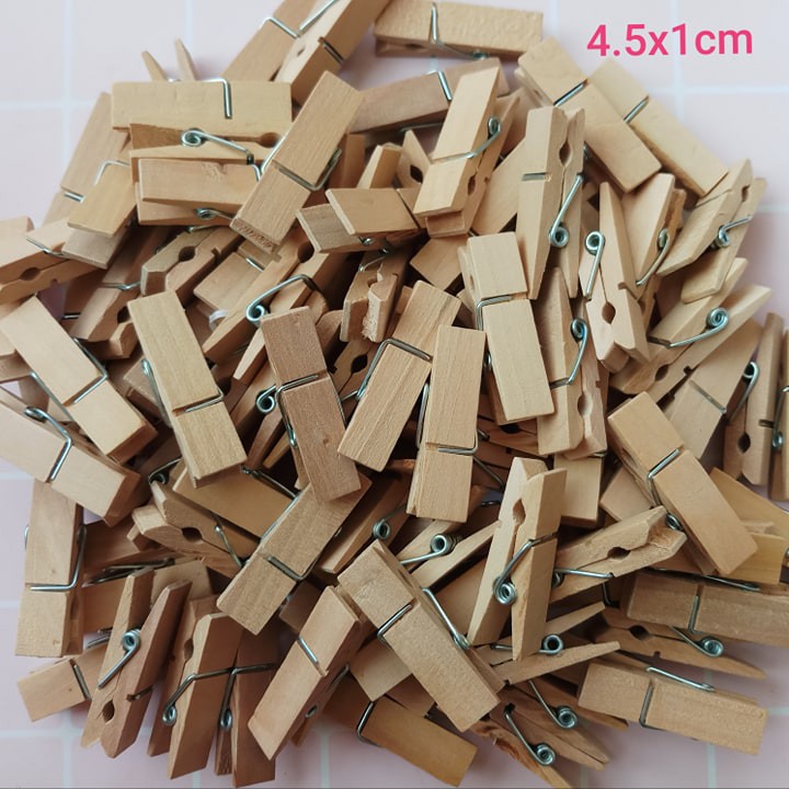 50 kẹp gỗ 4.5x1cm + 5 mét dây treo