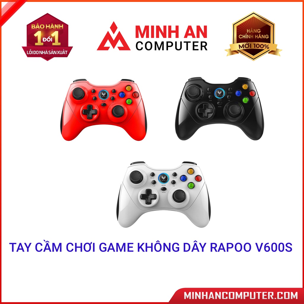 Tay cầm chơi game không dây Rapoo V600S tương thích với Windows 7,8,8.1,10 - Hàng chính hãng