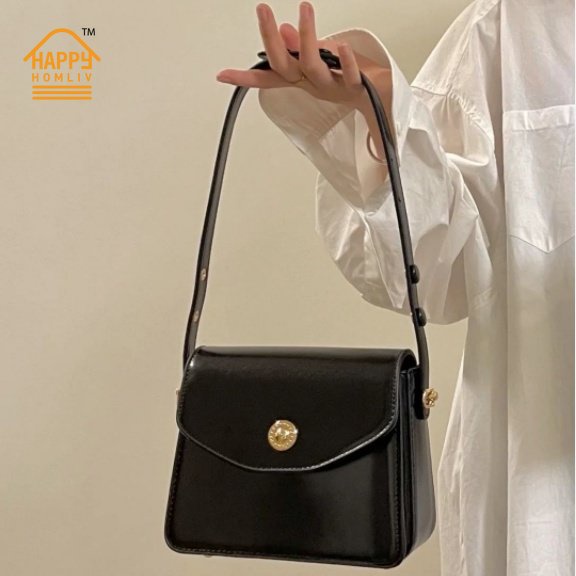 Happy HOMLIV  Túi Xách Đeo Vai Phong Cách Cổ Điển Có Tay Cầm Có Thể Điều Chỉnh Thời Trang Cho Nữ / Văn Phòng