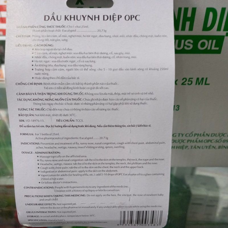 Dầu Khuynh Diệp OPC Dầu gió khuynh diệp 25ml