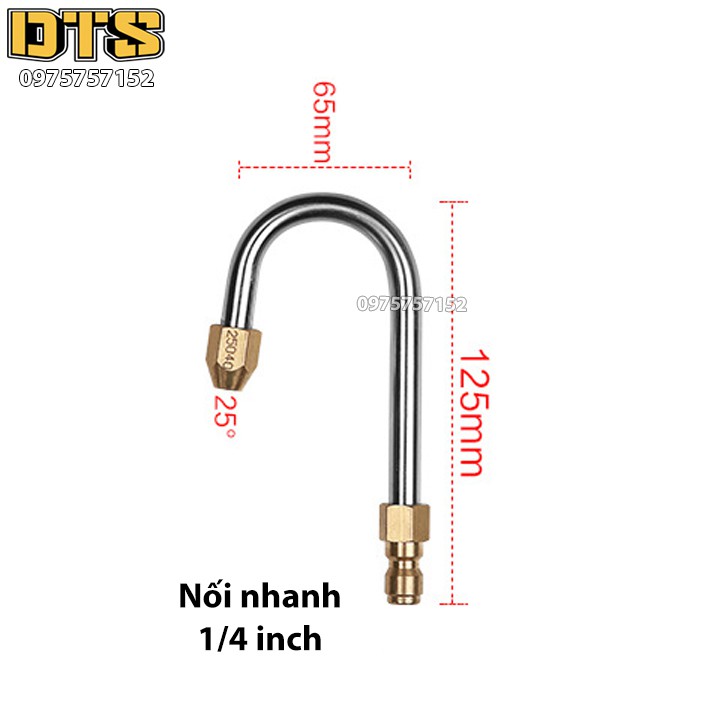 Ống nối uốn hình chữ U kiêm béc phun gắn súng xịt rửa áp lực cao - Ren nối nhanh 1/4 inch