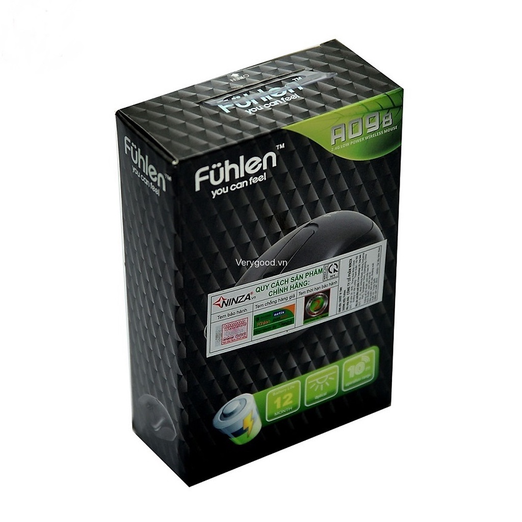 Giá siêu rẻ Chuột không dây Wired mouse Fuhlen A09 màu Đen/ Hồng chính hãng- tặng kèm pin
