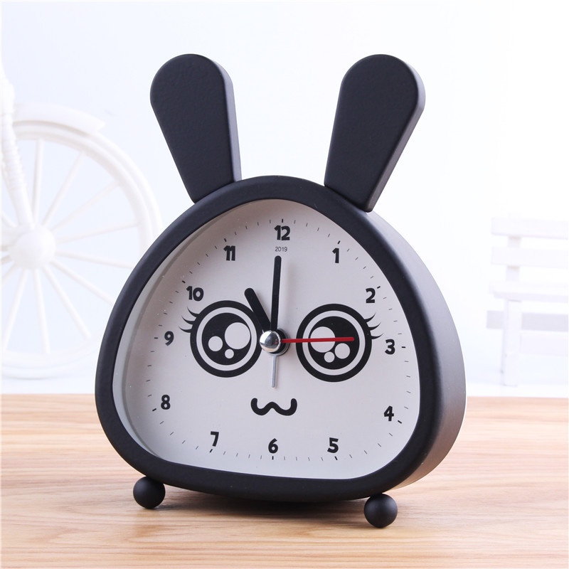 Đồng hồ để bàn có báo thức con thỏ cao cấp Kim trôi trang trí - chất liệu viền sắt sơn tĩnh điện ( Tặng pin )