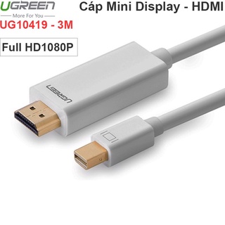 [Mã ELMS10 giảm 6% đơn 50K] Cáp chuyển Mini Displayport to HDMI 3M Ugreen 10419 MD101 Full HD 1080p