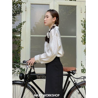 Áo sơ mi nữ chấm bi phi lụa Polka Silk Shirt Maxy Workshop