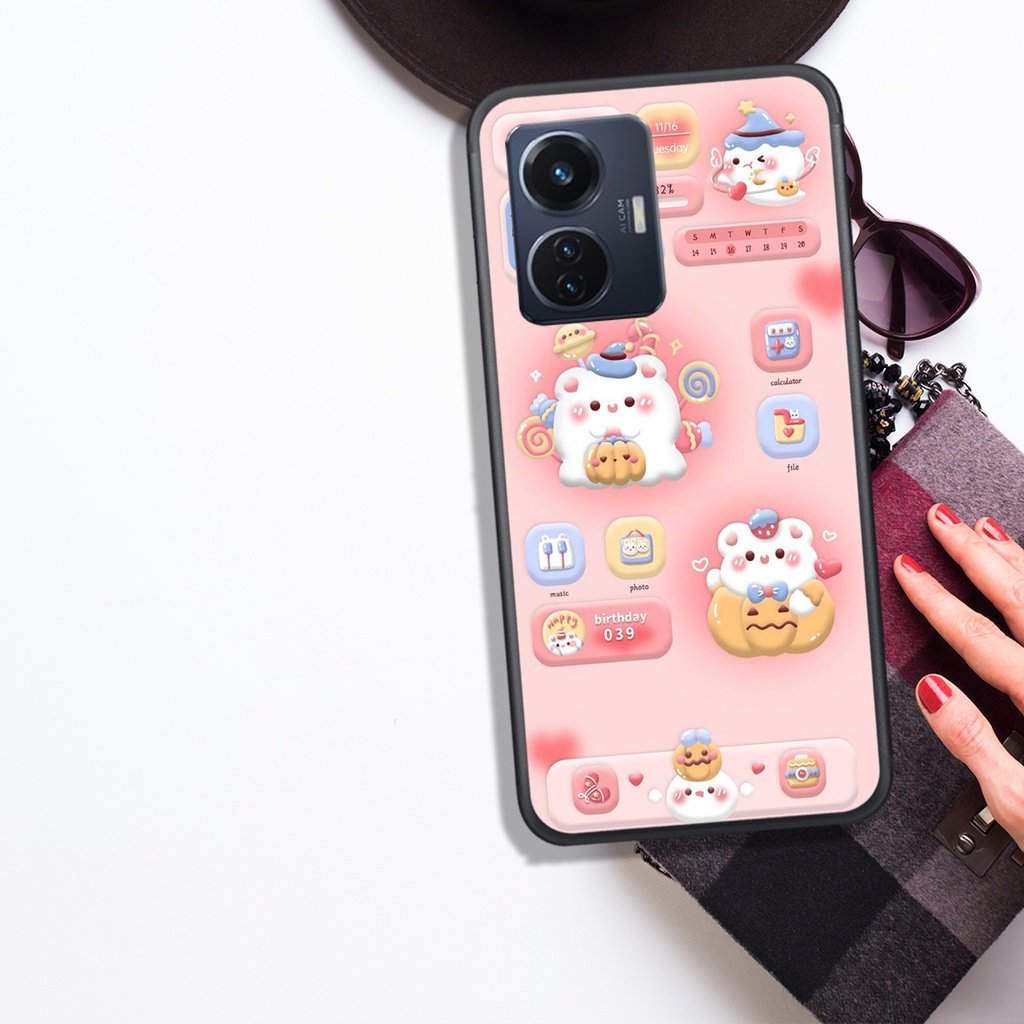ỐP LƯNG VIVO Y55 5G - Y55 4G (2022) , IN HÌNH GẤU NÂU CHOCOLATE ĐÁNG YÊU.