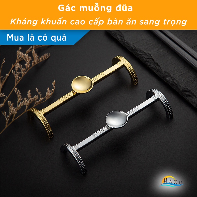 Gác Đũa Thìa Vintage Cao Cấp Hợp Kim Kẽm Kháng Khuẩn Sang Trọng HADU