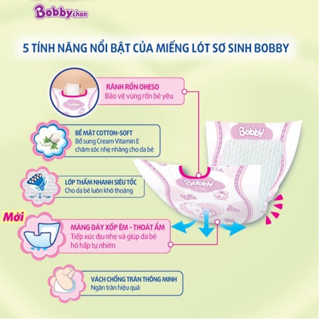 Miếng lót sơ sinh Bobby Newborn 2 40 miếng Hoàng Hiệp Store