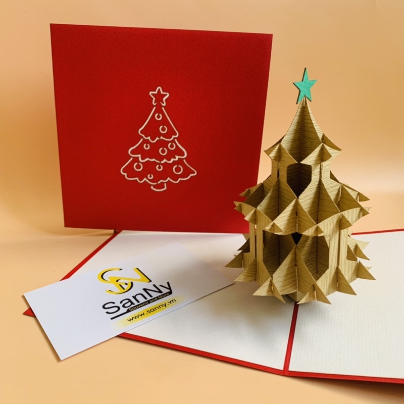 Thiệp nổi 3D Popup handmade quà tặng lưu niệm hình ảnh Giáng Sinh