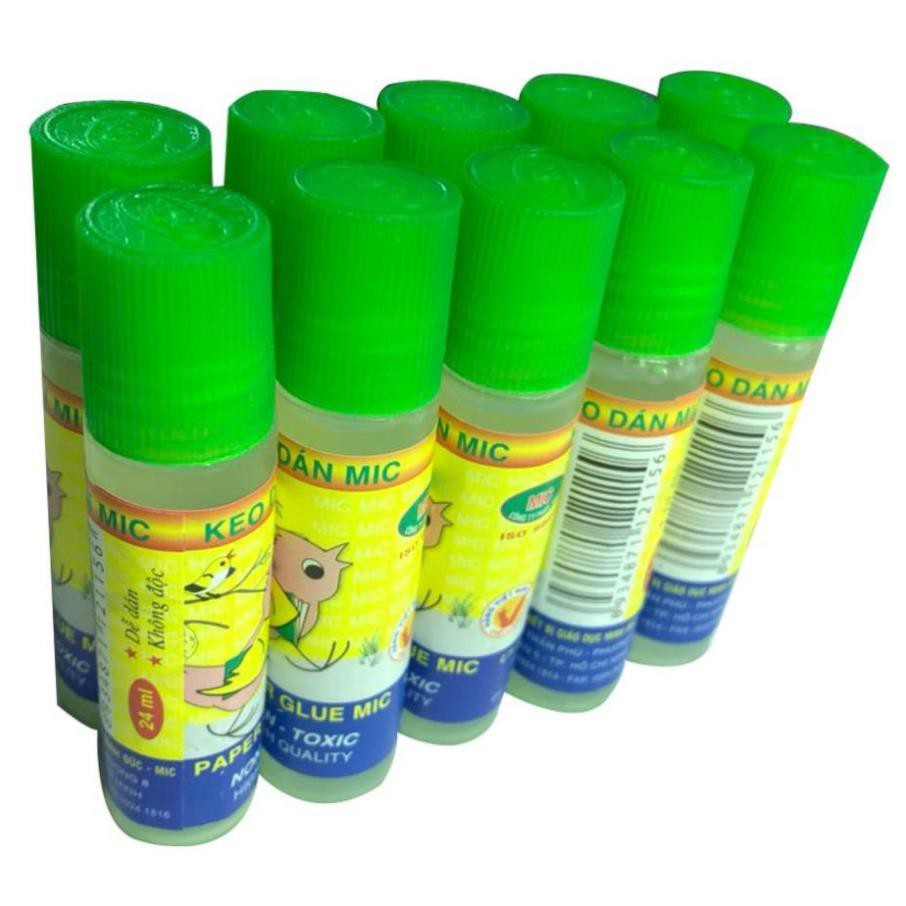 Keo Dán Mic Dung Tích 24ml (1 Lố = 10 lọ) - Keo Chất Lượng Tốt, Dễ Dán ,Không Độc Hại ,Thời Gian Bám Dính Lâu Dài