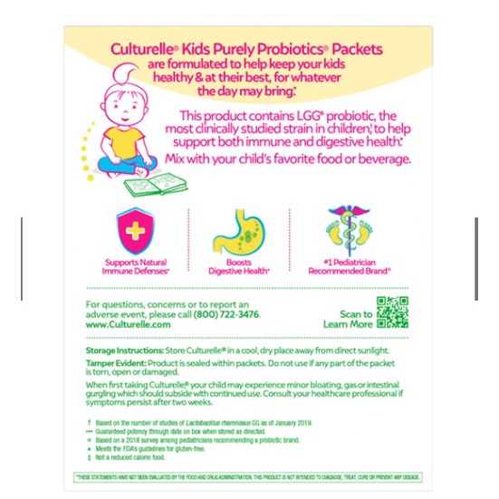 Men vi sinh cho bé 1 tuổi Culturelle Kids Probiotics Hộp 30 gói