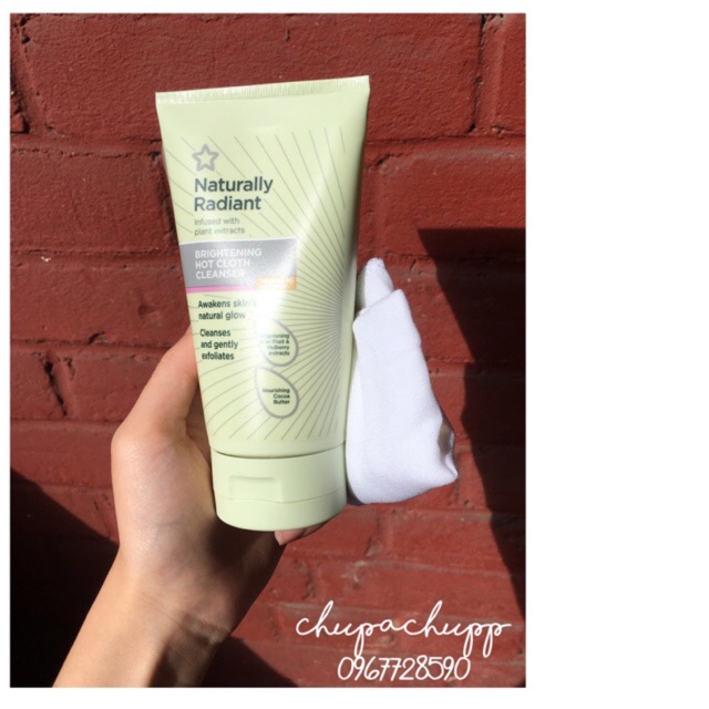 (Kèm khăn) Tẩy trang khăn nóng Superdrug Naturally Radiant Hot Cloth Cleanser 150ml
